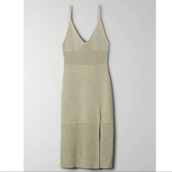 Aritzia Wilfred Evie Crochet Midi Dress Sage Pale Green Size Small - Picture 11 of 11